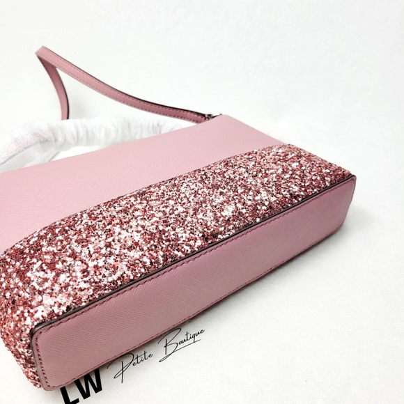 Kate Spade Greta Court Ramey Crossbody Pink Glitter Bag - Picture 3 of 8